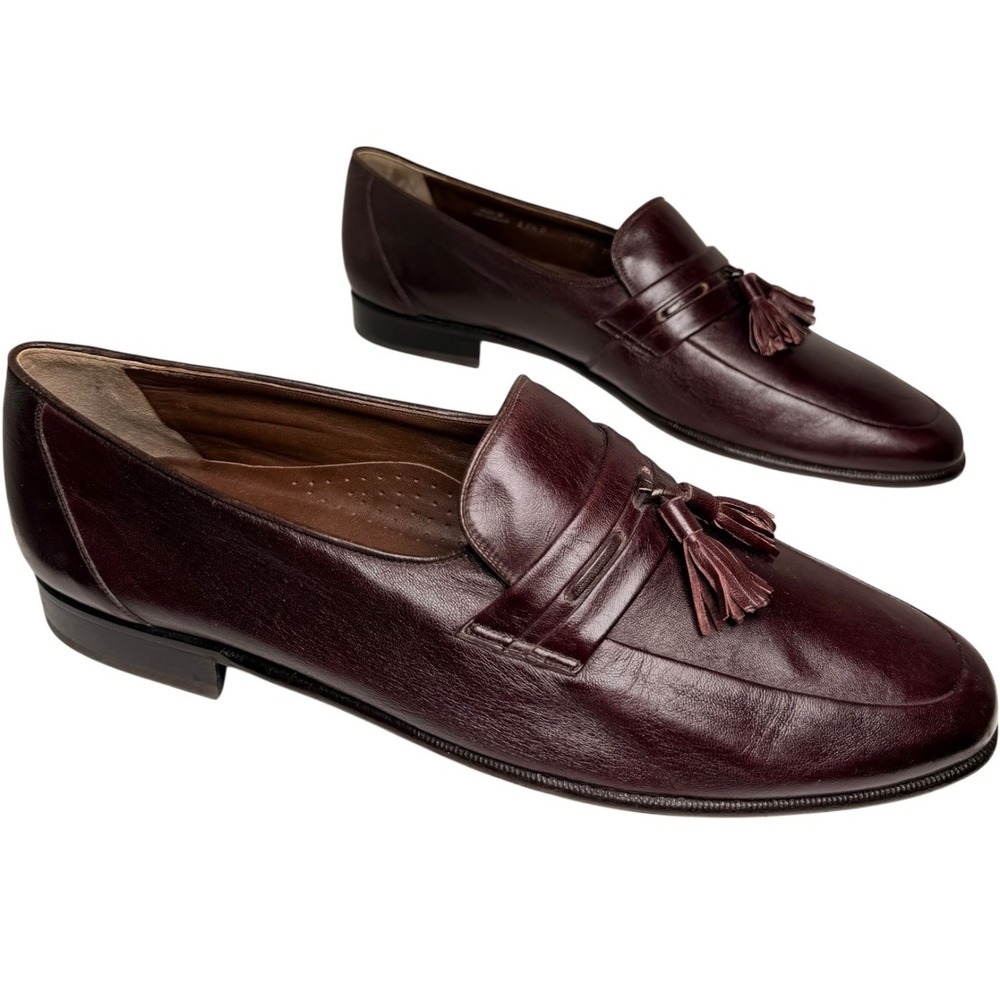 Bally Hardy Tassel Loafers Mens 11.5 D Oxblood Burgundy Leather‎ Nappa Flex - Picture 5 of 12